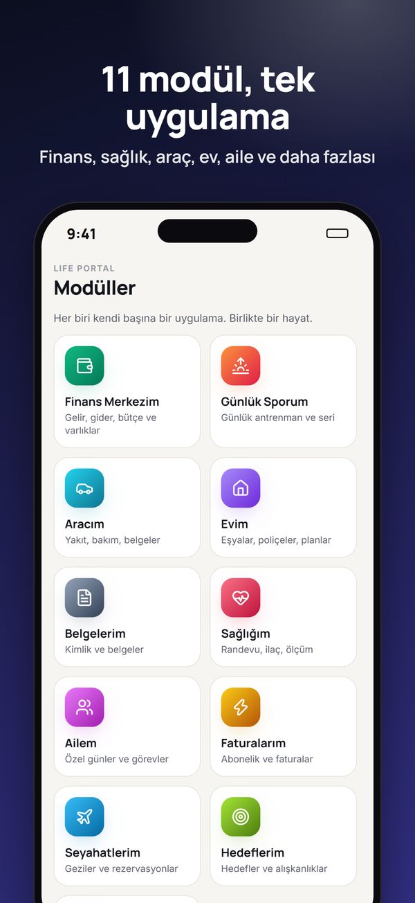 Life Portal mobil — 11 modül
