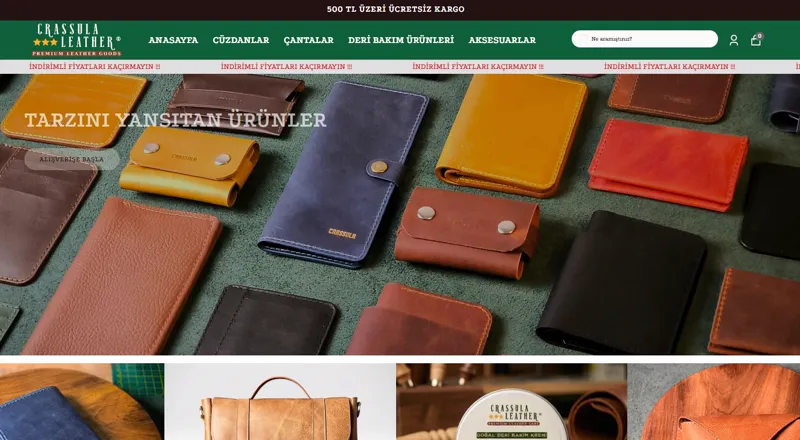 Crassula Leather — Premium deri ürünleri kurumsal web sitesi