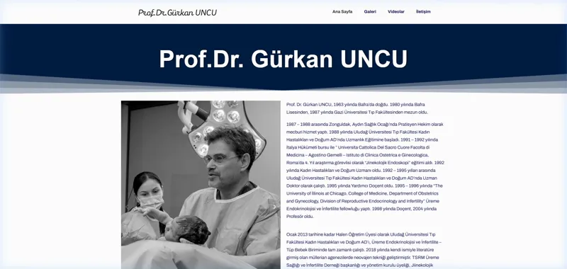 Prof. Dr. Gürkan Uncu — Akademisyen kişisel web sitesi tasarımı