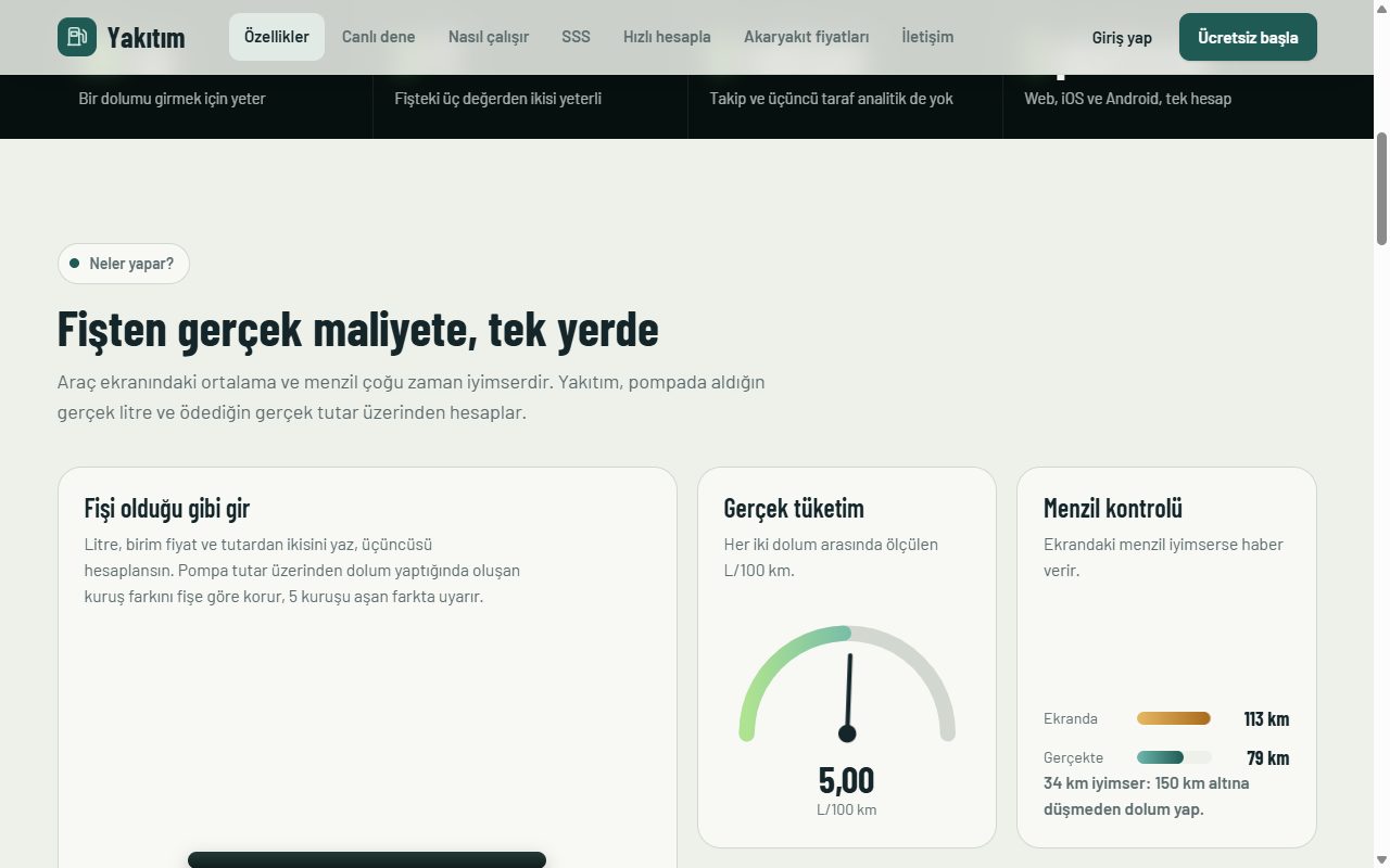 Yakıtım — Özellikler